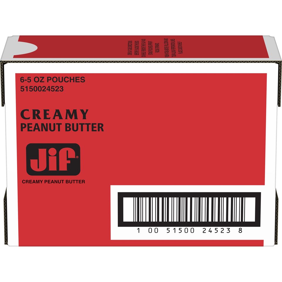 Jif 5 Ounce Creamy Squeeze Peanut Butter 6 Count Case