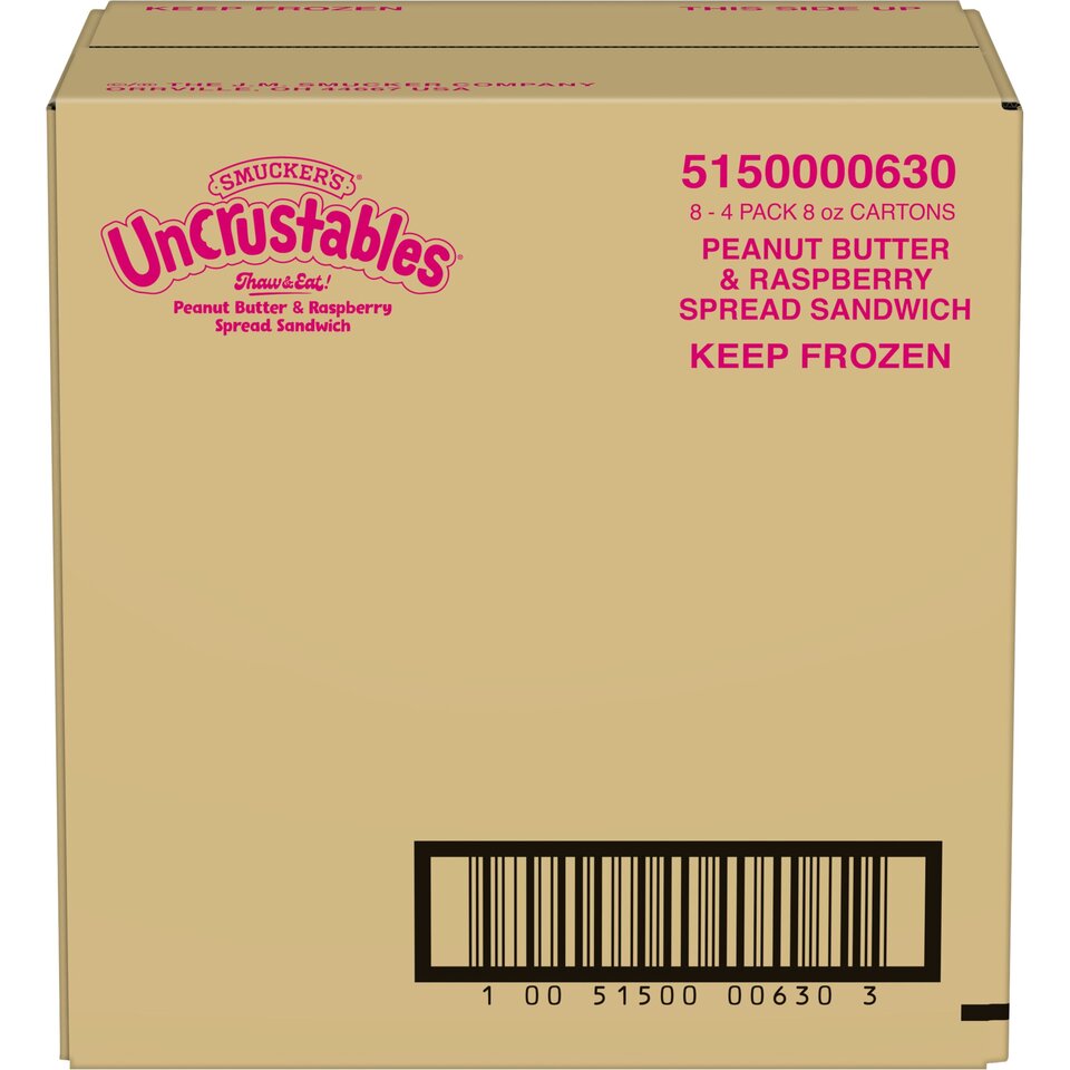 Smucker's 2.0 Ounce Uncrustables Peanut Butter And Raspberry 4 Pack 8 ...