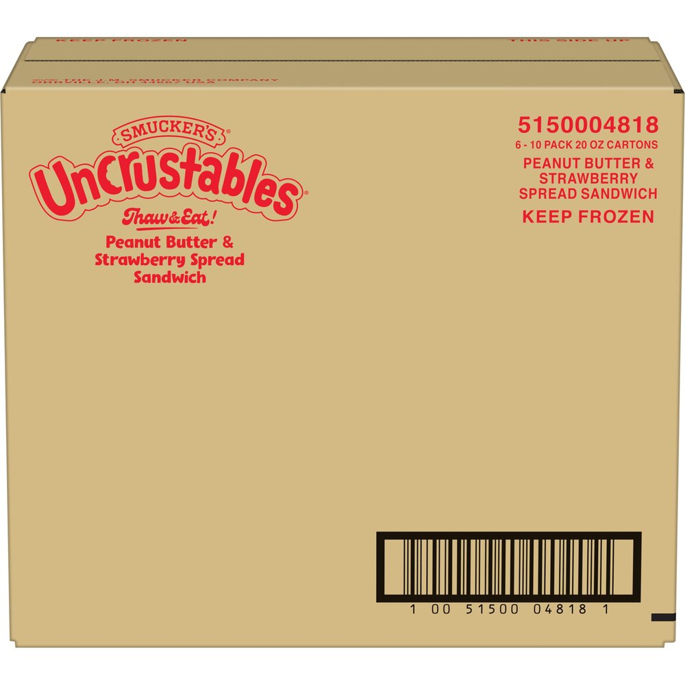 Smucker's Uncrustables Peanut Butter And Strawberry 10 Pack 6 Count Case